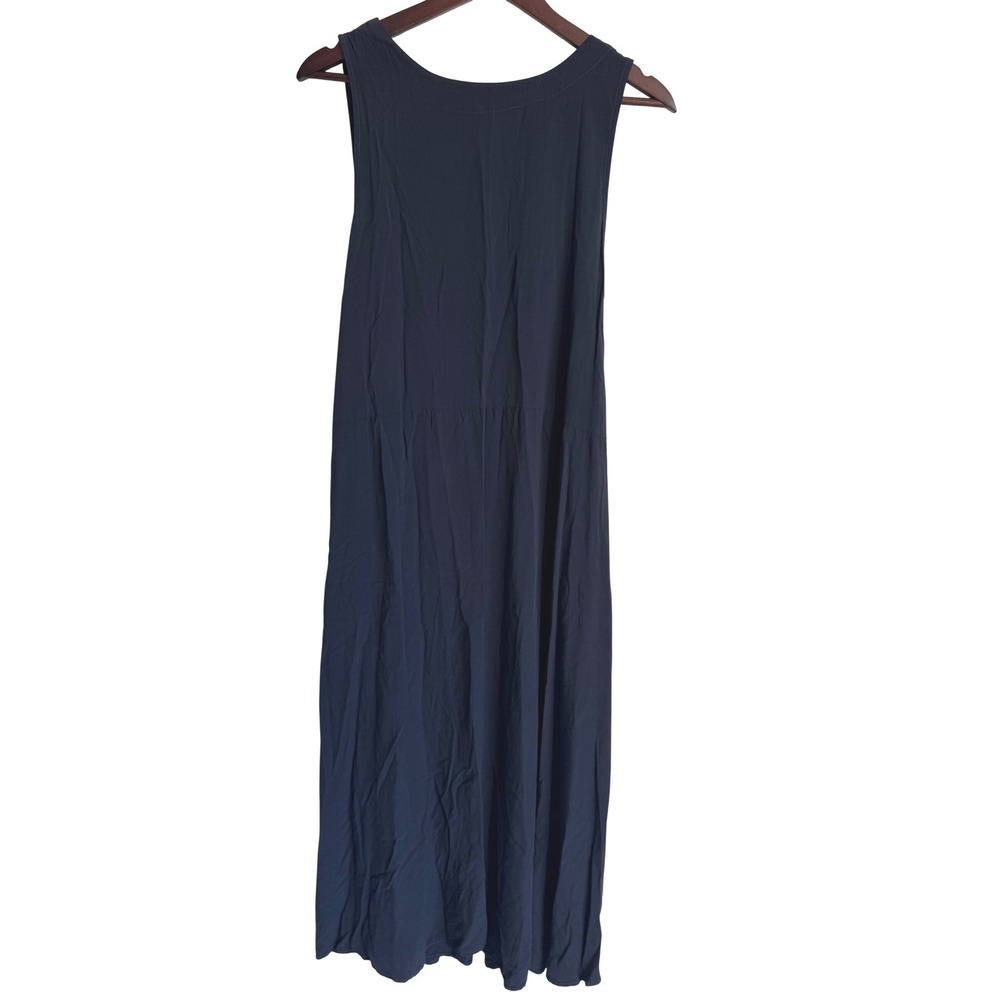 Mill Valley Mercantile x CP Shades Navy Blue Belted Button Back Midi Dress Small